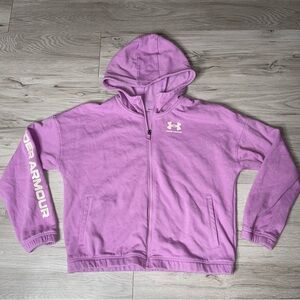 Under Armour Full Zip Hoodie YXL Activewear Athleisure Barbiecore Sport Lounge